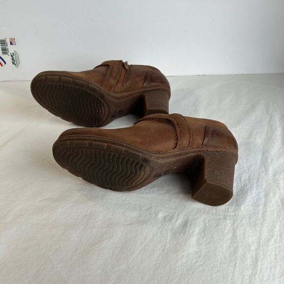 Clarks Sashlin Aleta Leather Booties Tan Brown Cushion Soft Zip Women’s 7 - Picture 5 of 6